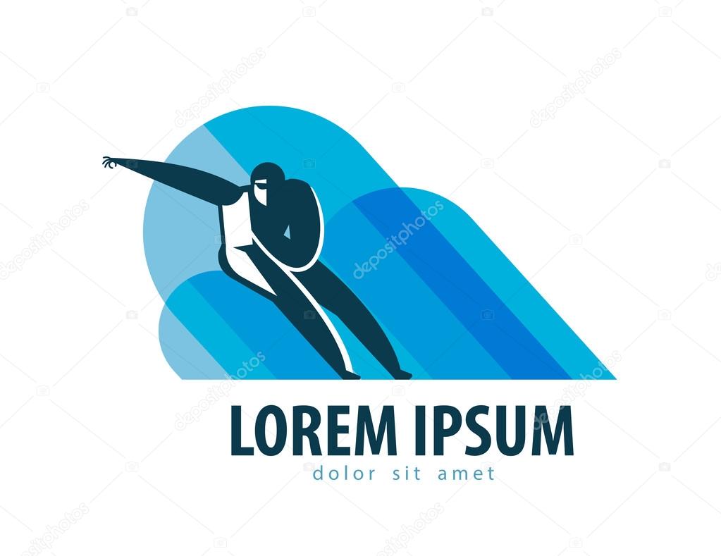 Sport. athlete skating on a white background. vector illustration