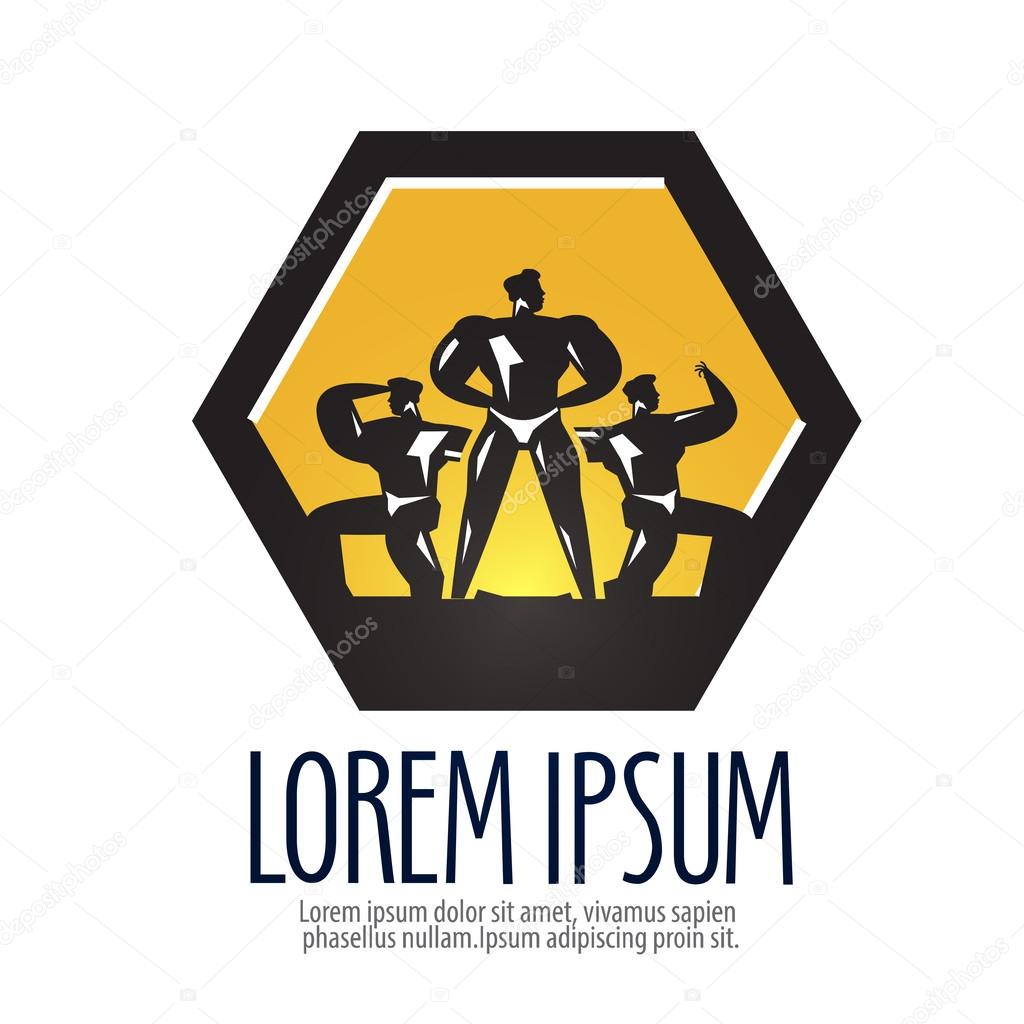 Sport. bodybuilders on a white background. vector illustration