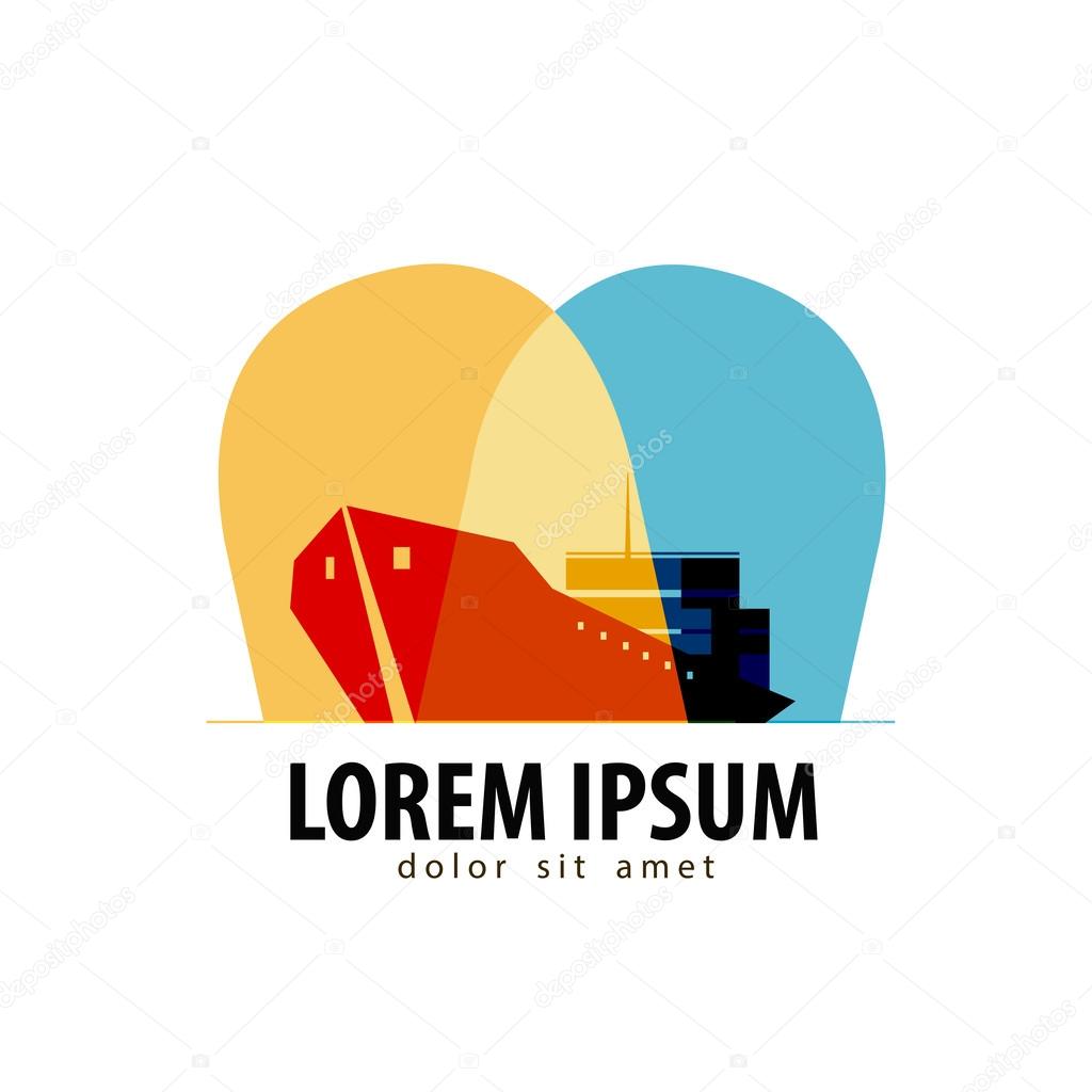 Transport. ship color on a white background. vector illustration