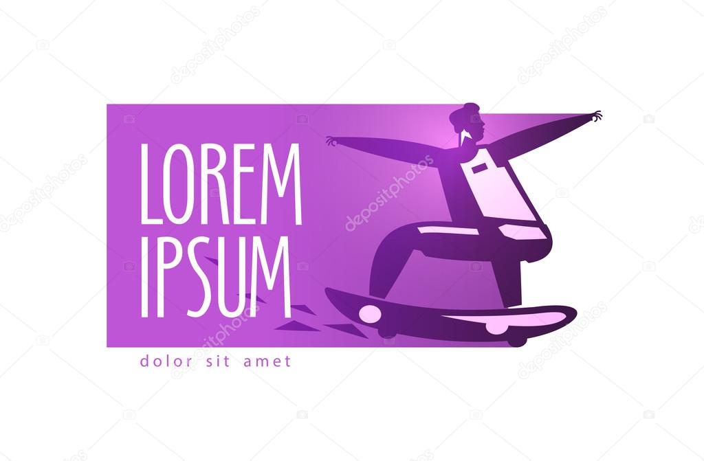 Sport. skateboarder on a white background. vector illustration