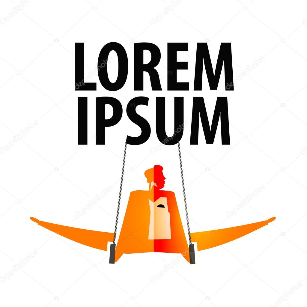 Gymnastics. an athlete hanging on the rings on a white background. vector illustration