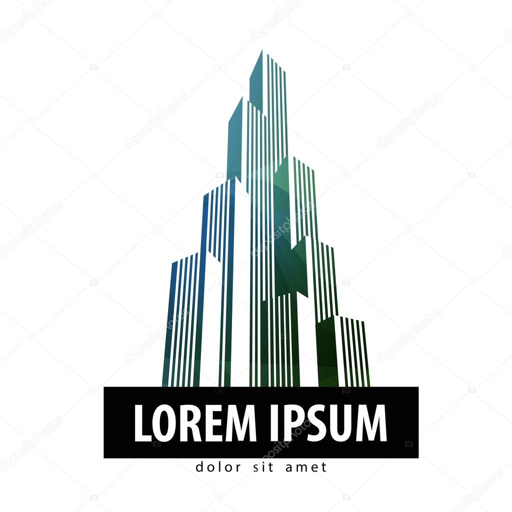 Abstraction. a large building on a white background. vector illustration