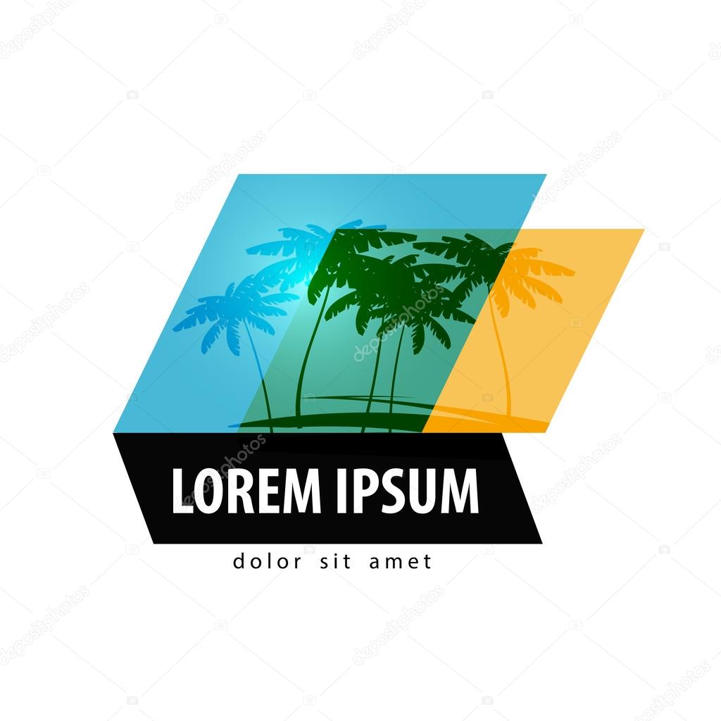 Nature. Palm trees on the beach on a white background. vector illustration