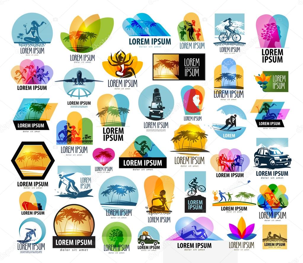 A large collection of tourism and travel on a white background. vector illustration