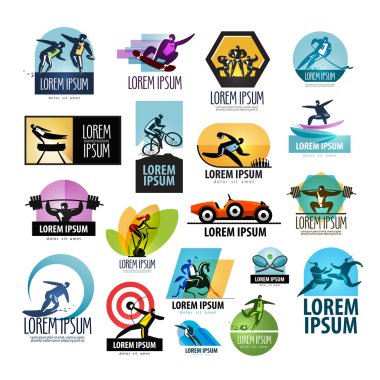 Spor vektör logo tasarım şablonu. Fitness veya sporcu simgesi.