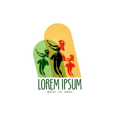 Hawaii vektör logo tasarım şablonu. Güzel Hula dansçı ya da seyahat etmek simge.