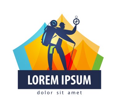 Kamp vektör logo tasarım şablonu. Turizm ya da sefer simgesi.