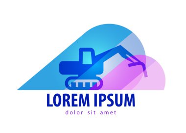 Ekskavatör vektör logo tasarım şablonu. Kazıcı veya tarak simgesi.
