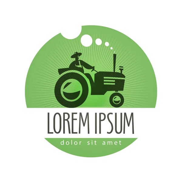 拖拉机矢量 logo 设计模板。农场或天然产品图标. — 图库矢量图片