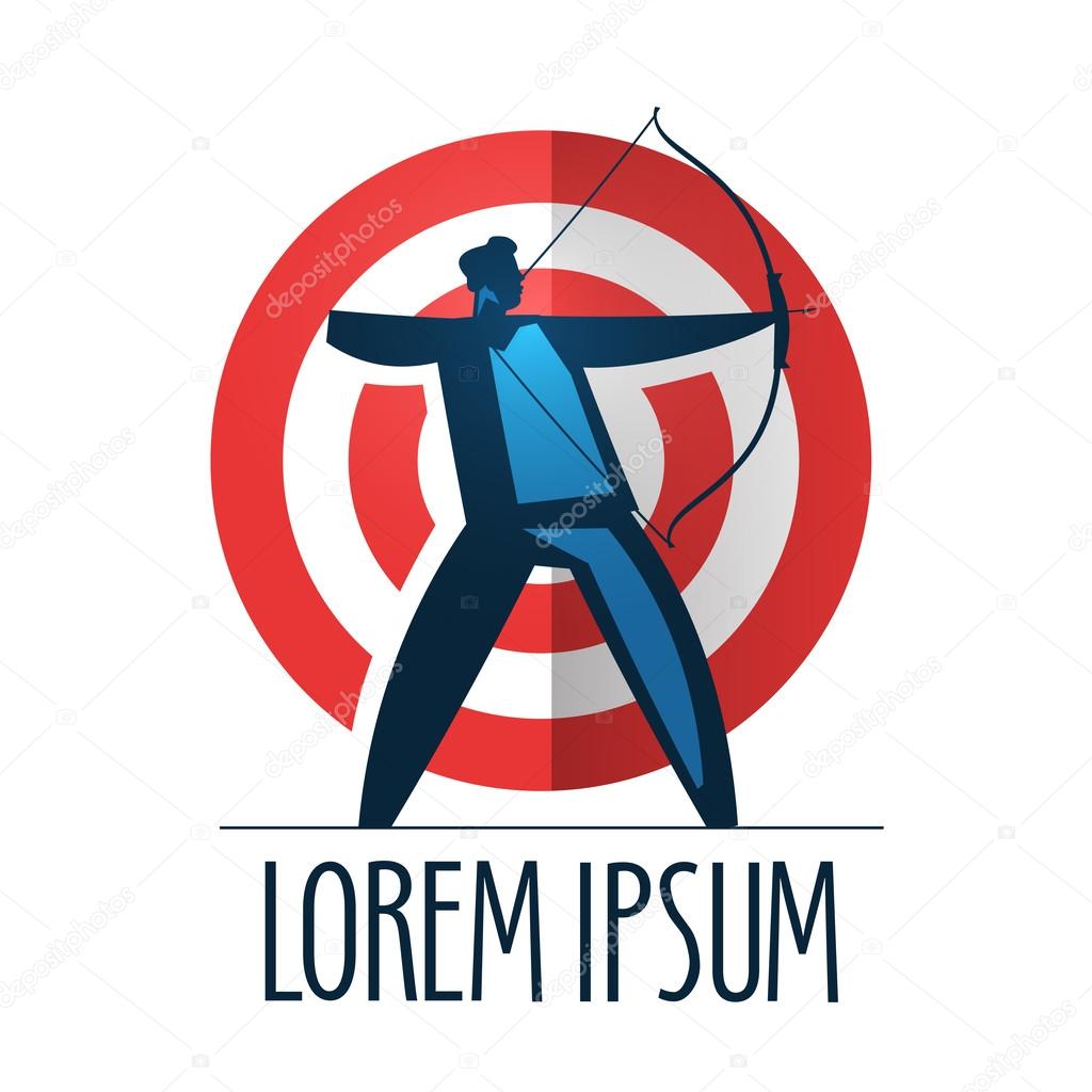 Sport. the athlete and the target on a white background. vector illustration