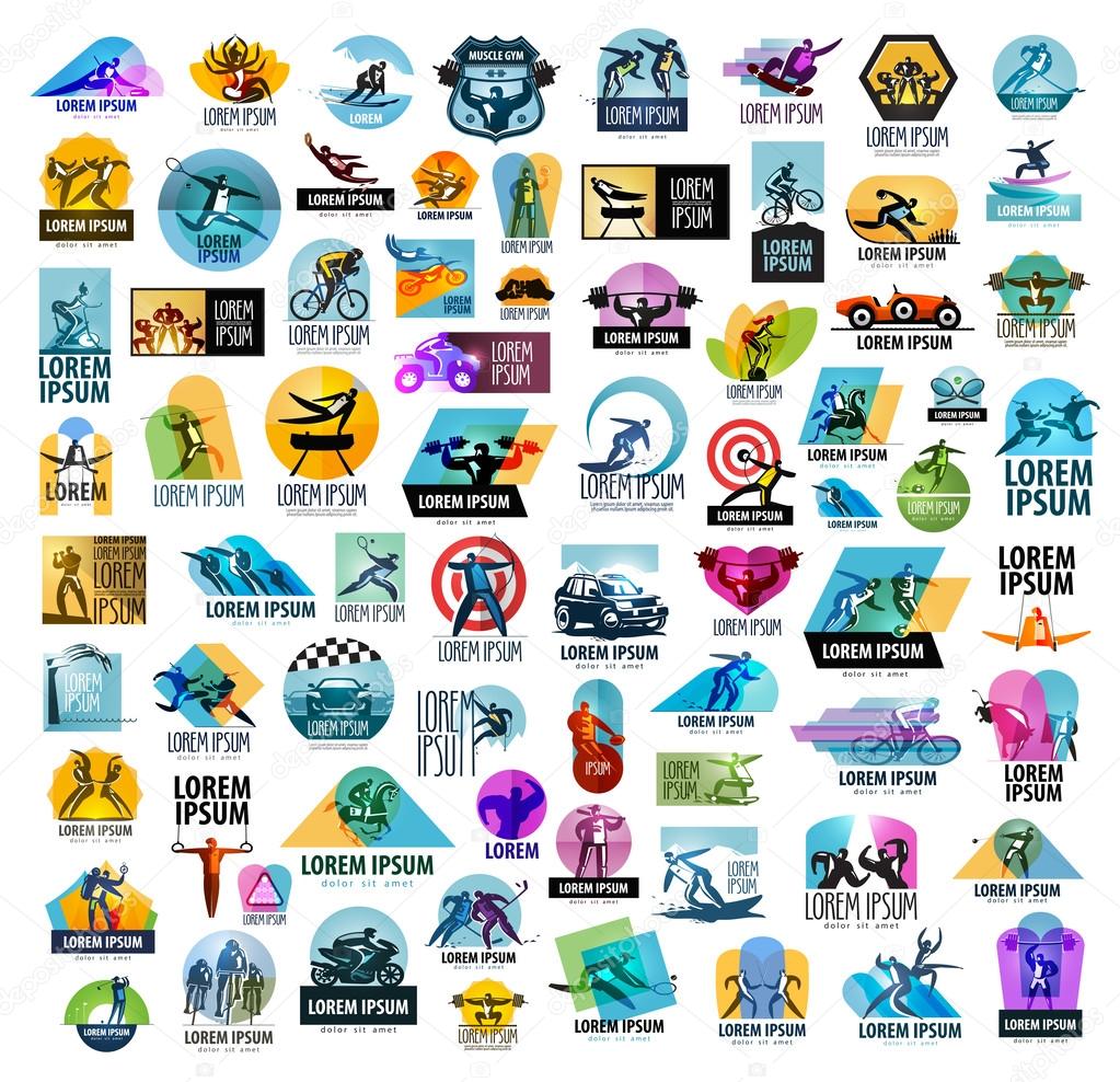 A large collection of sports and athletes on a white background. vector illustration