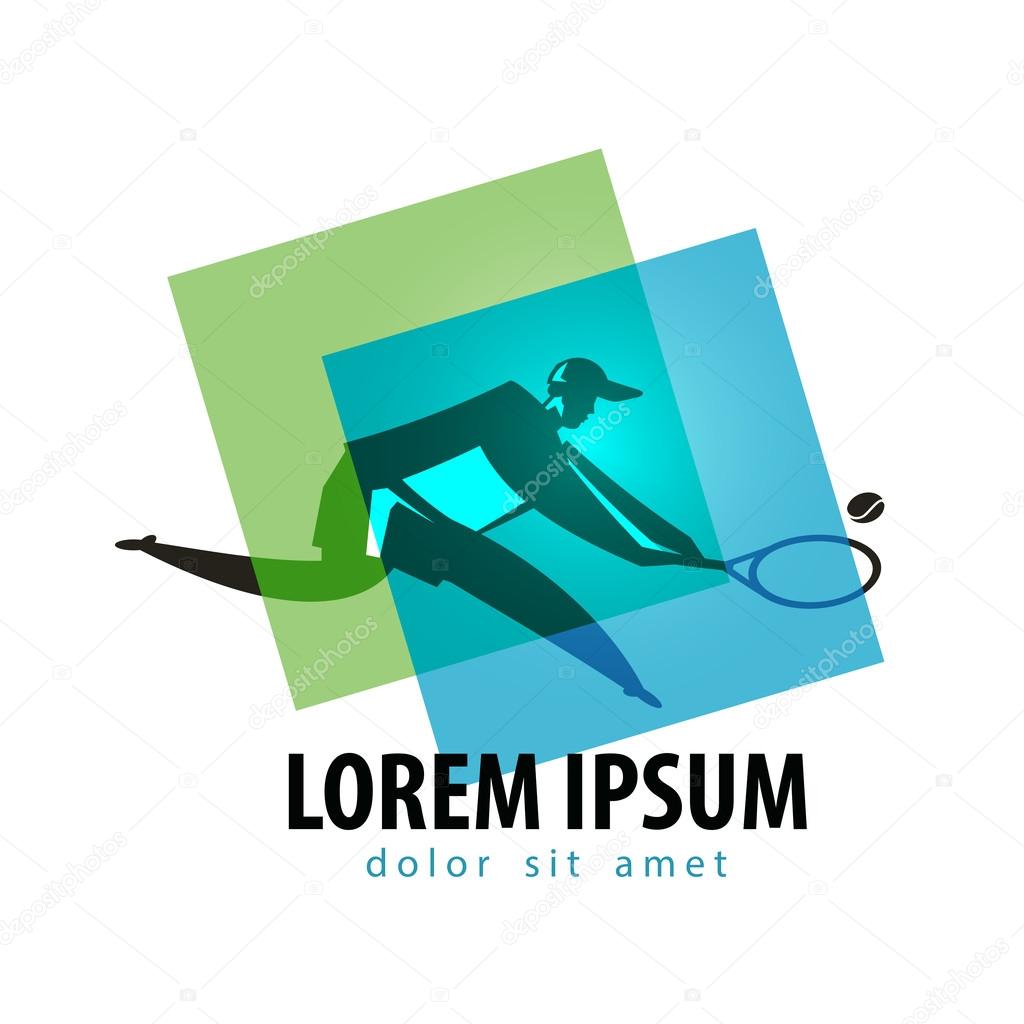 Tennis. tennis player and tennis racquet on a white background