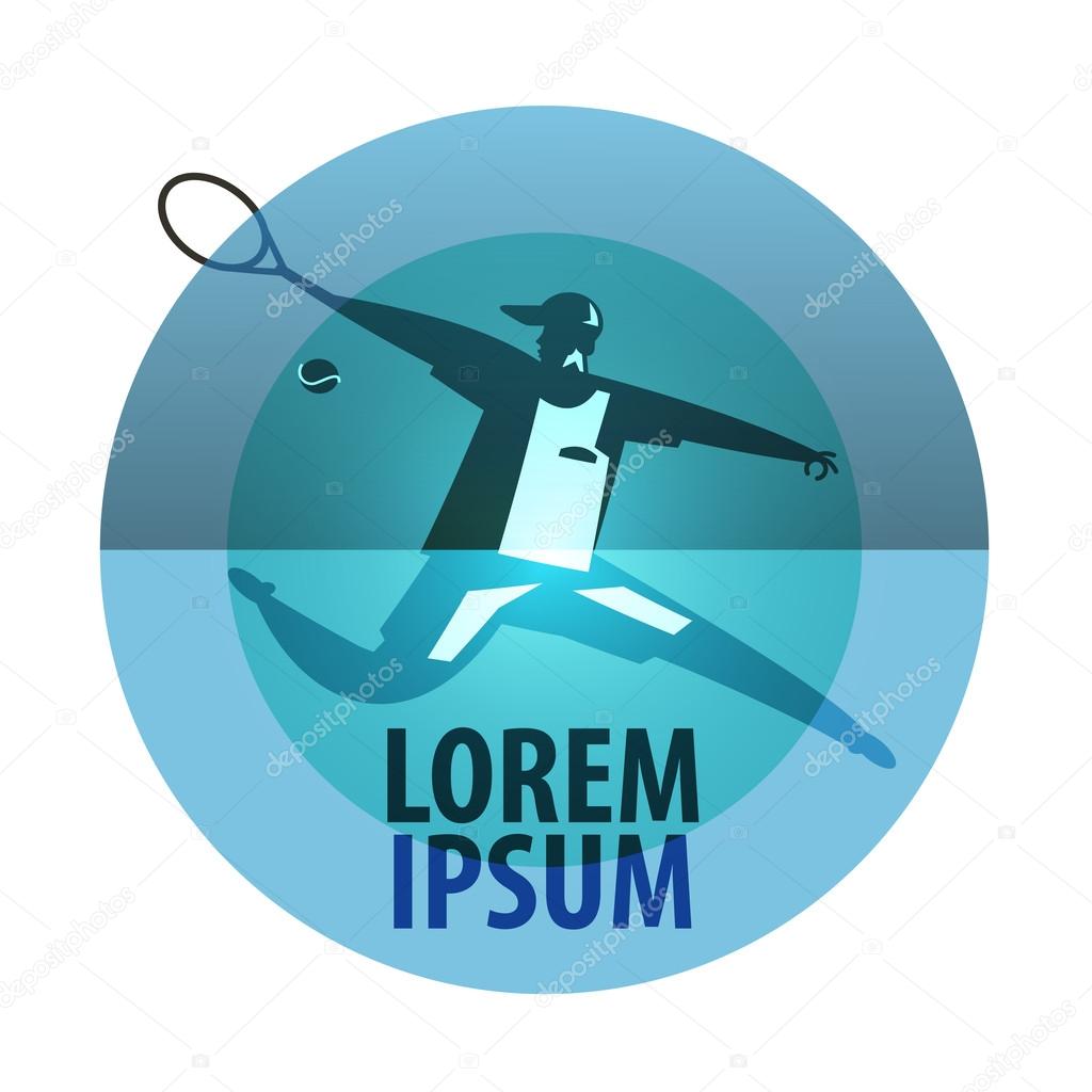 Sport. tennis player and tennis racquet on a white background. vector illustration
