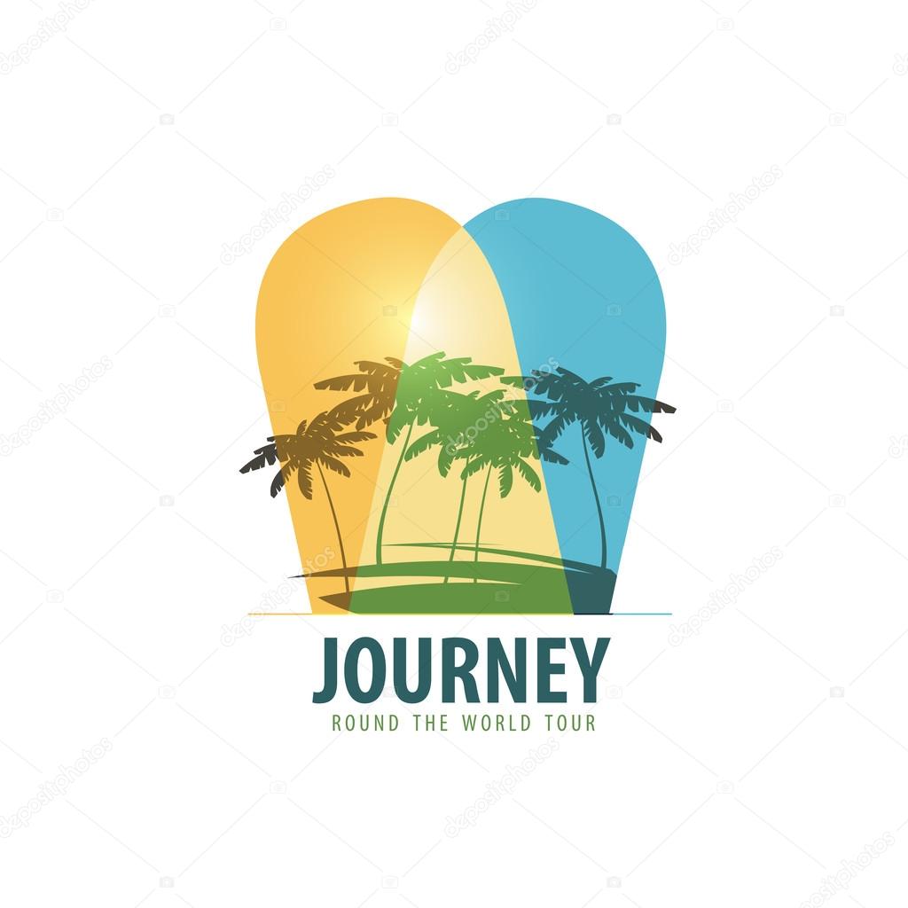 Nature. Palm trees on the beach on a white background. vector illustration