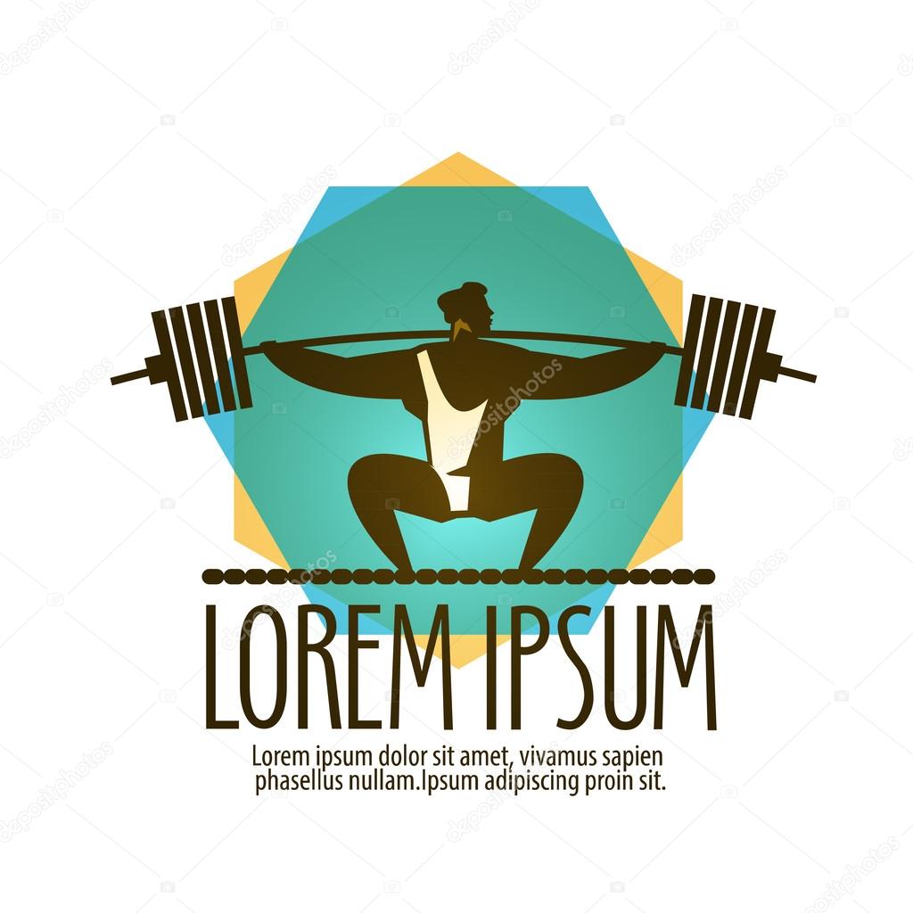 gym vector logo design template. Weight lifter or sport icon.