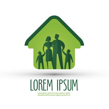 Aile vektör logo tasarım şablonu. ev ya da mutluluk simgesi.