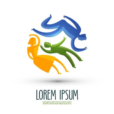 Aile vektör logo tasarım şablonu. insan veya toplumun simgesi.