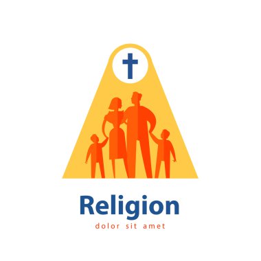 Aile vektör logo tasarım şablonu. insanlar ya da din simgesi.
