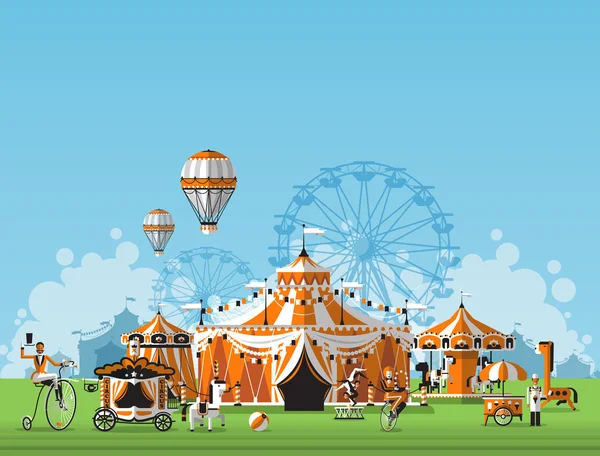 Résumé Tente de cirque classique — Image vectorielle