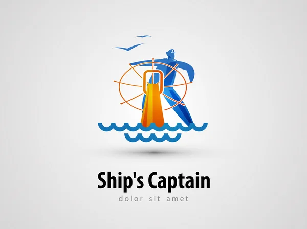 Plantilla de diseño del logotipo del vector. marinero o icono de crucero — Archivo Imágenes Vectoriales