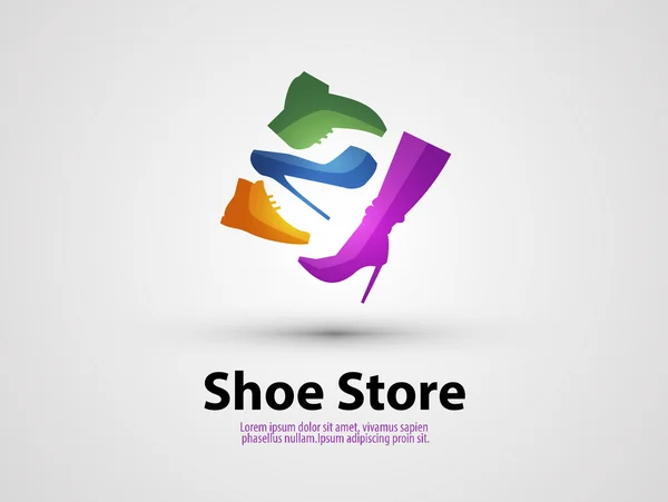 Zapatos vector plantilla de diseño. venta o icono de compras . — Archivo Imágenes Vectoriales