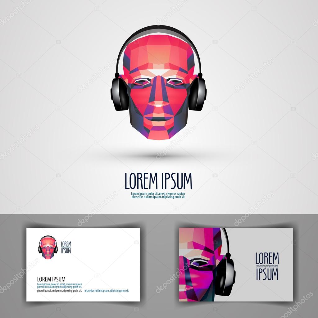 Abstraction. head of a man and headphones. vector illustration