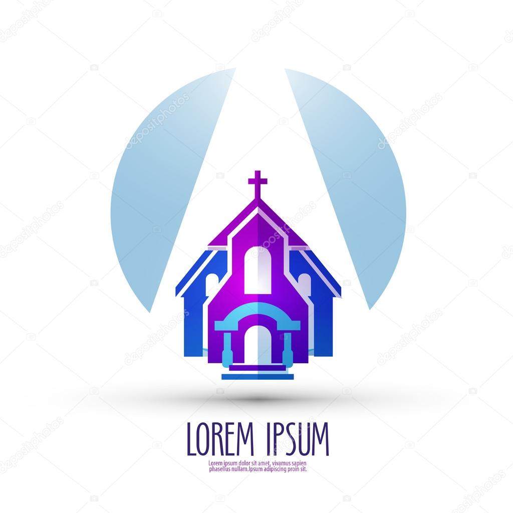 Church and worship on a white background. vector illustration