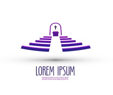 din vektör logo tasarım şablonu. kilise ya da kutsal alan simgesi.