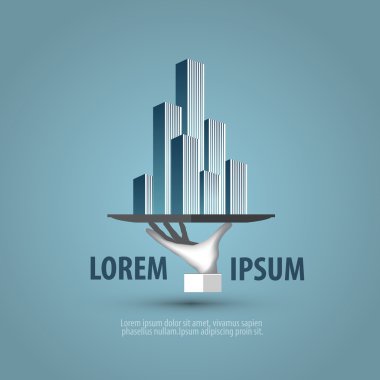 İş. El ile belgili tanımlık tepsi. Logo, simge, sembol, amblem, şablon