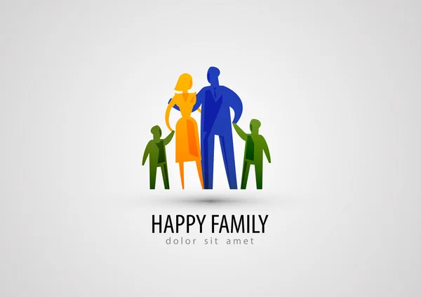 Family vector logo design template. parents or people icon. — Stock Vector