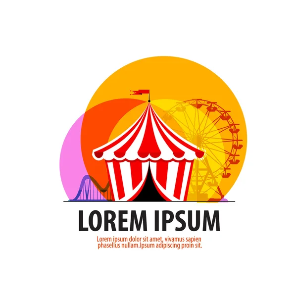 Circus vector logo ontwerpsjabloon. carrousel of eerlijke pictogram. — Stockvector