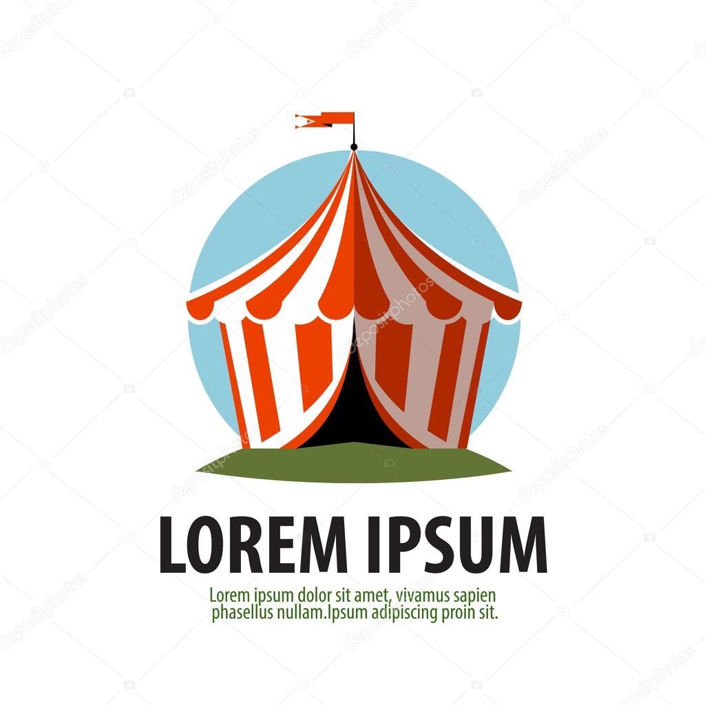 Circus tent on a white background. vector illustration