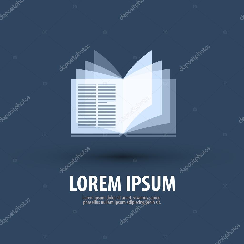 Making a logo with an open book. Vector illustration