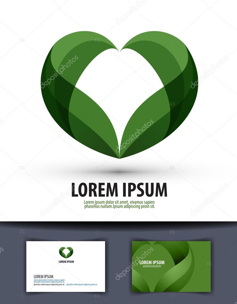 Ecology. The leaves are heart-shaped. Logo, icon, template, emblem