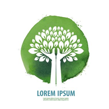 ağaç. logo, simge, işaret, amblem, şablon