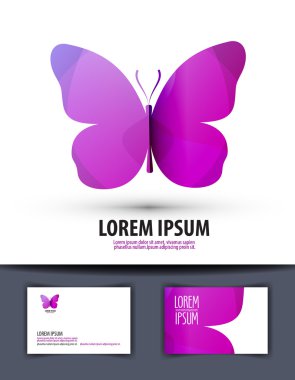 Kelebek. Logo, işaret, simge, amblem, şablon, iş kartı