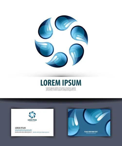 Water. Logo, pictogram, embleem, sjabloon, visitekaartje — Stockvector