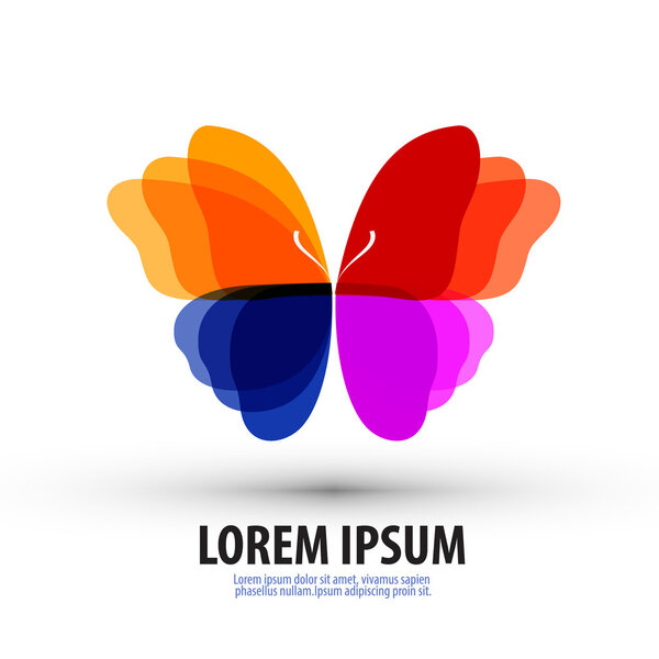 Butterfly.  Logo, icon, sign, emblem, template — Stock Vector