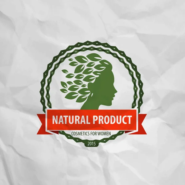 Producto natural. Logo, icono, signo, emblema, sello, plantilla — Vector de stock