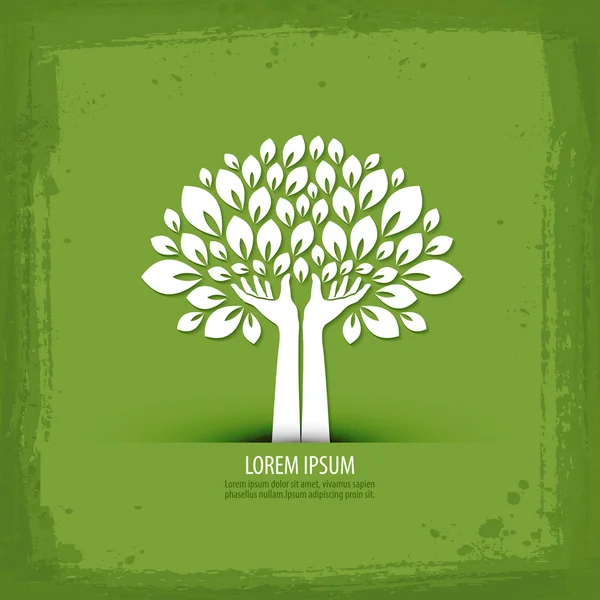 El ve ağaç. logo, simge, işaret, amblem, şablon