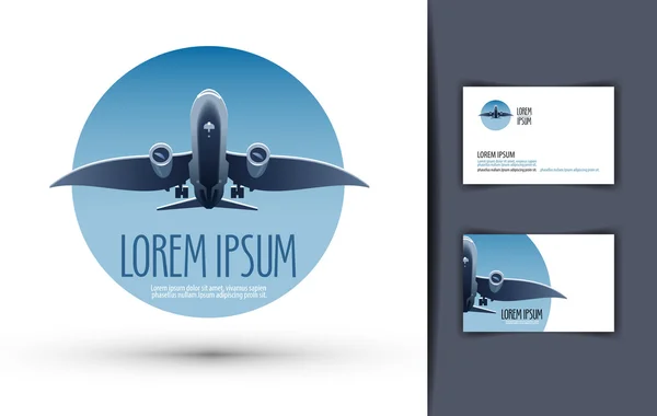 Flugzeug-Vektor-Logo-Design-Vorlage. Reise-Ikone. — Stockvektor