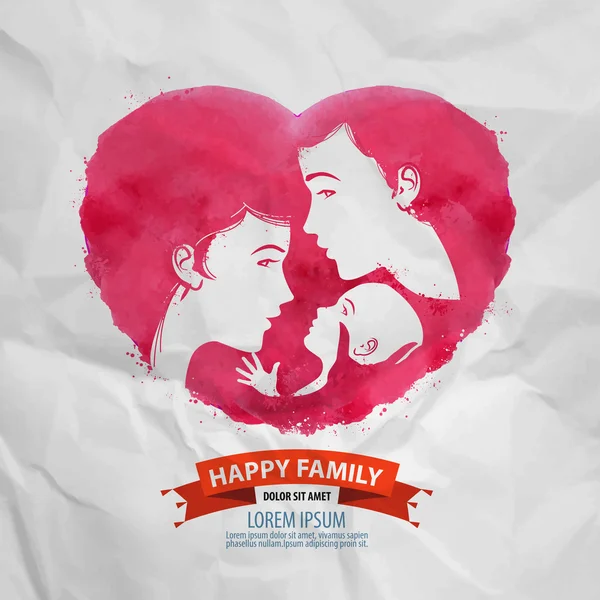 Mutlu aile vektör logo tasarım şablonu. Annelik veya alt simge. — Stok Vektör