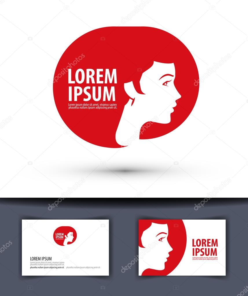 Silhouette of the head of a young girl. vector illustration