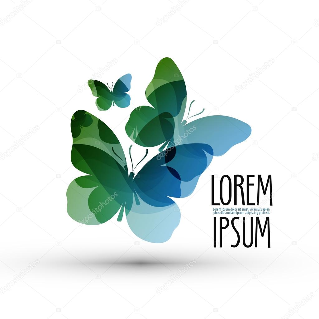 butterfly. Logo, icon, sign, emblem, template