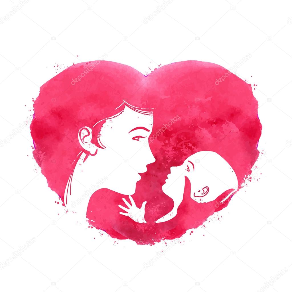 mother and child.  logo, icon, sign, emblem, template