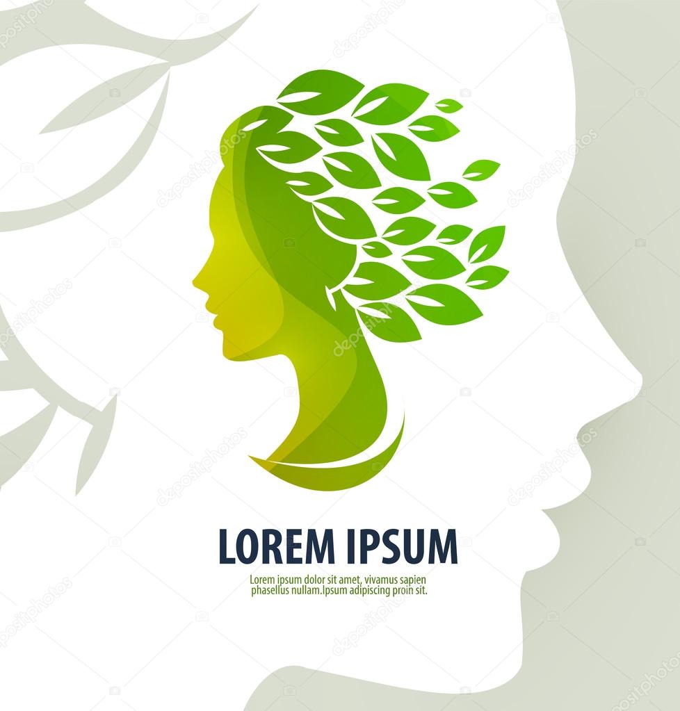 Woman profile beauty illustration vector.  Logo, icon, sign, emblem, template