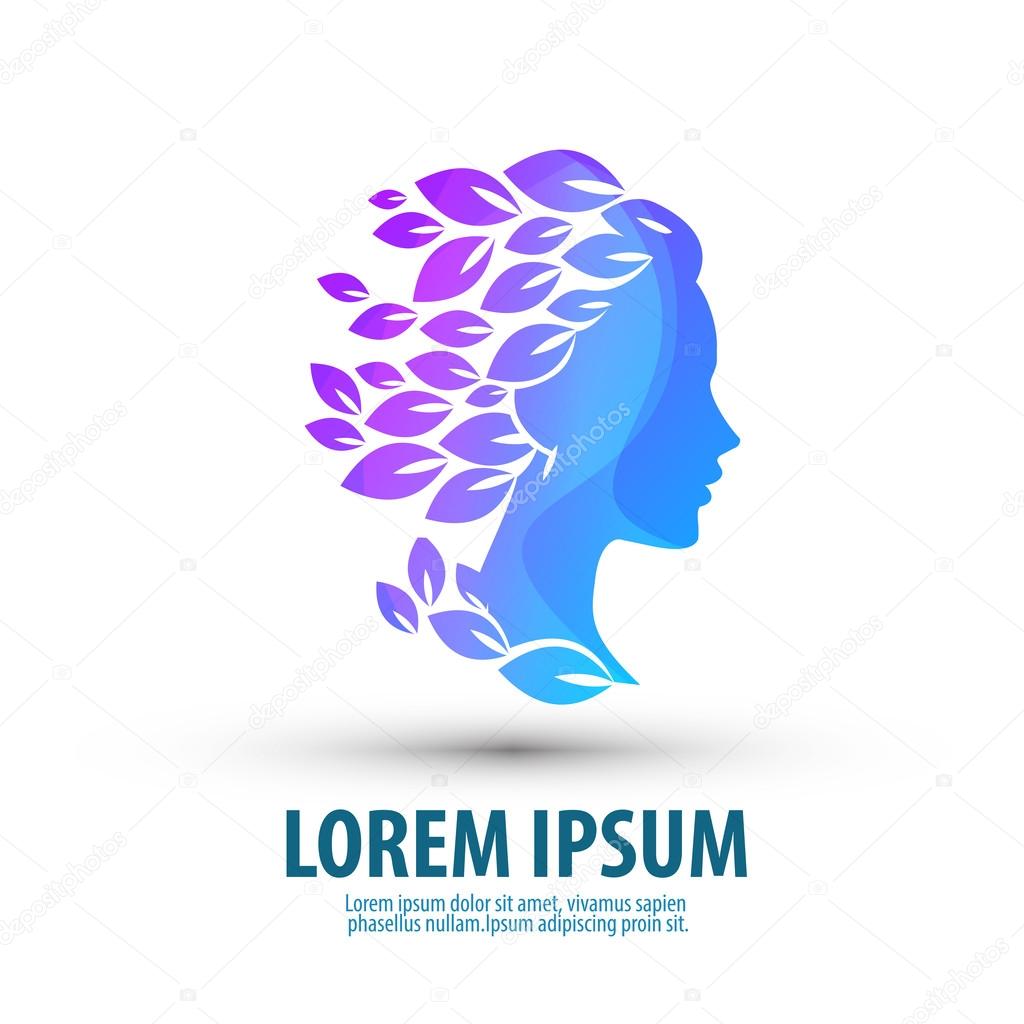 Girl with beautiful hair on a white background. vector illustration