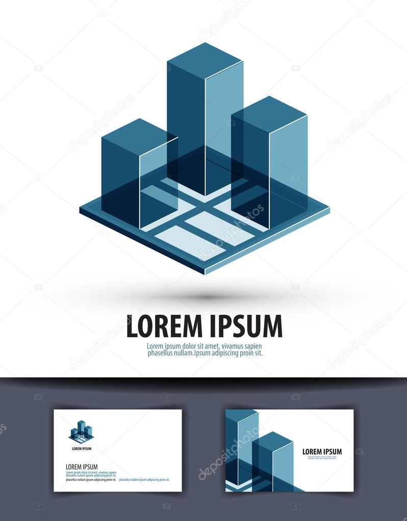 Abstract construction of buildings on white background. vector illustration