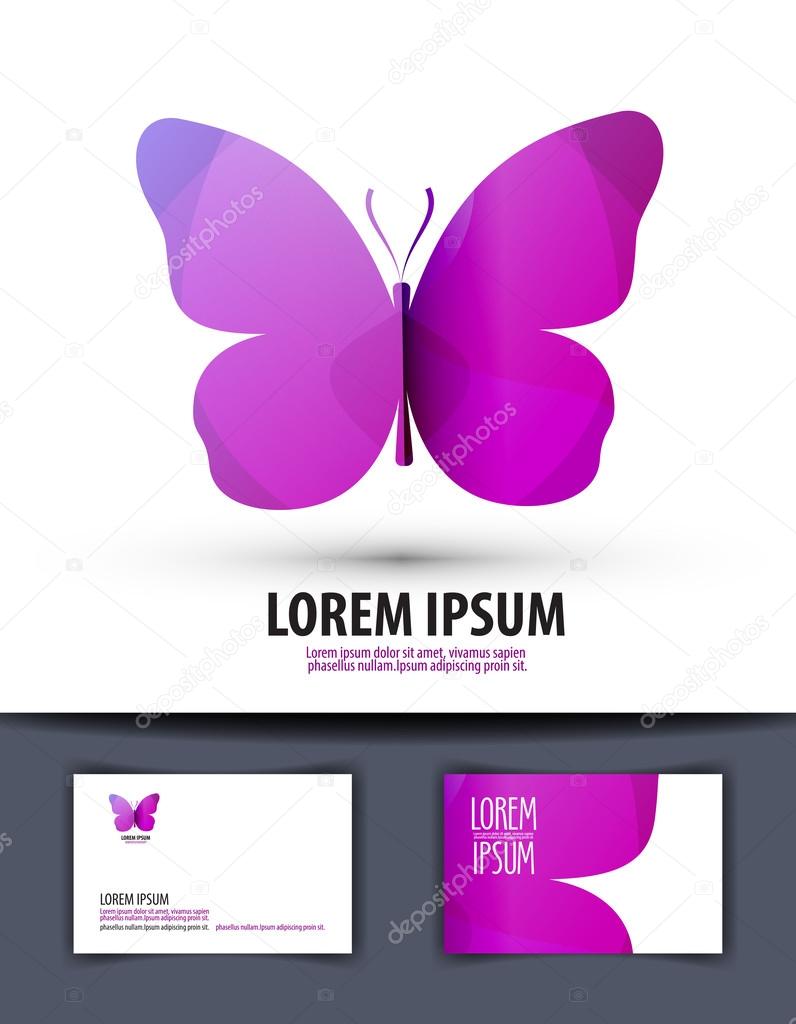 butterfly. Logo, sign, icon, emblem, template, business card