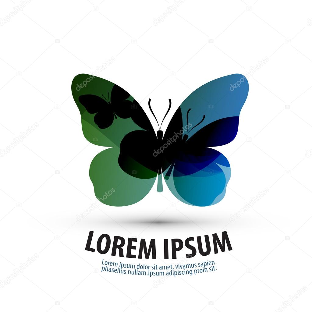 Abstract silhouette of a butterfly on a white background. vector illustration